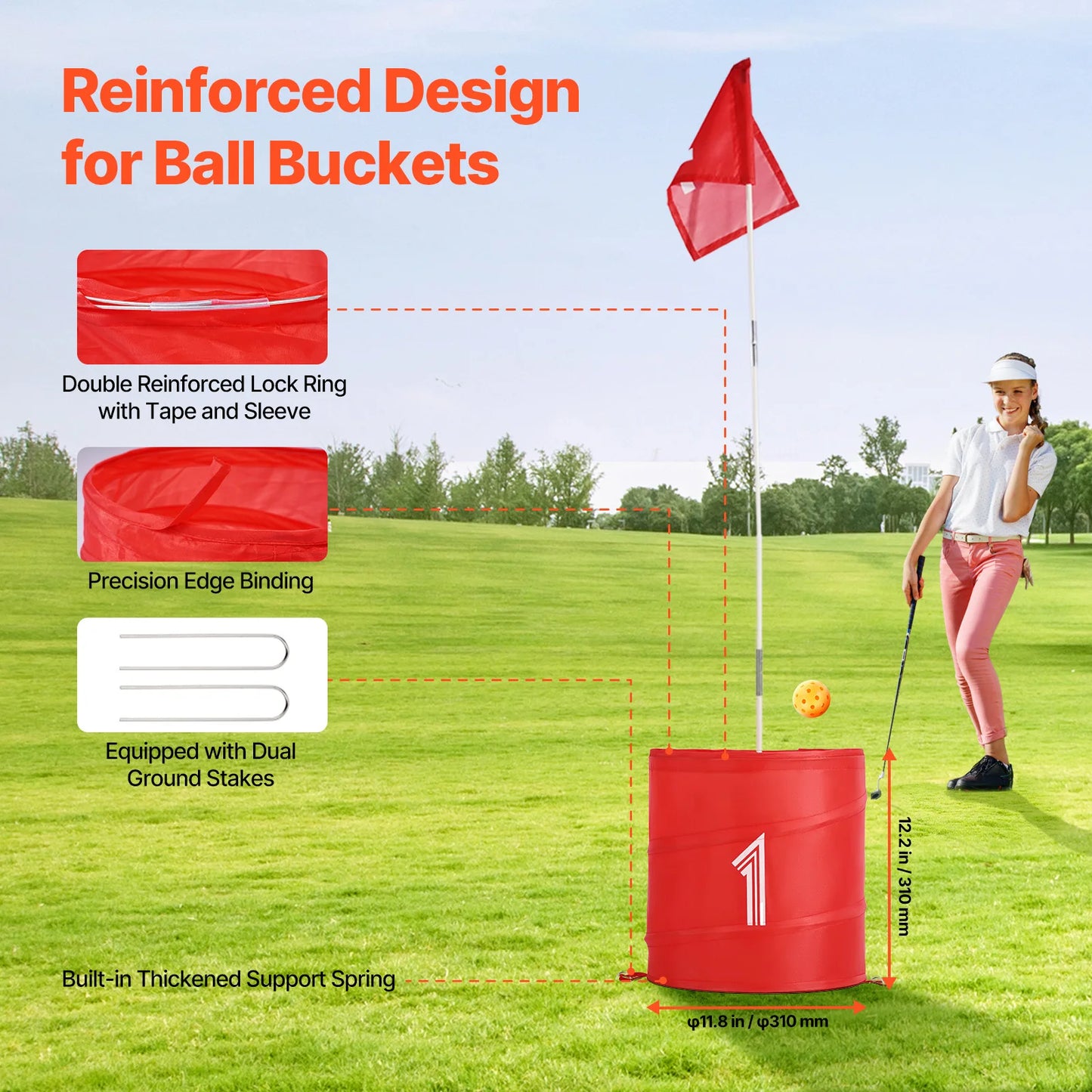 3/6/9 Hole Backyard Golf Game Portable Bucket Golf Course Practice Chipping Games for Family Outdoor Sports