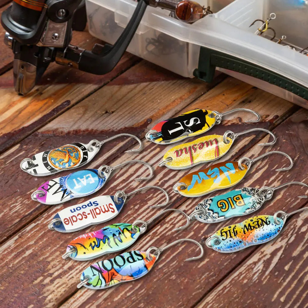 10pcs Metal Spoon Fishing Lures Spinner Bait Fishing Wobblers Fisherman Gift for Salmon Pike Bass Fishing Tackle