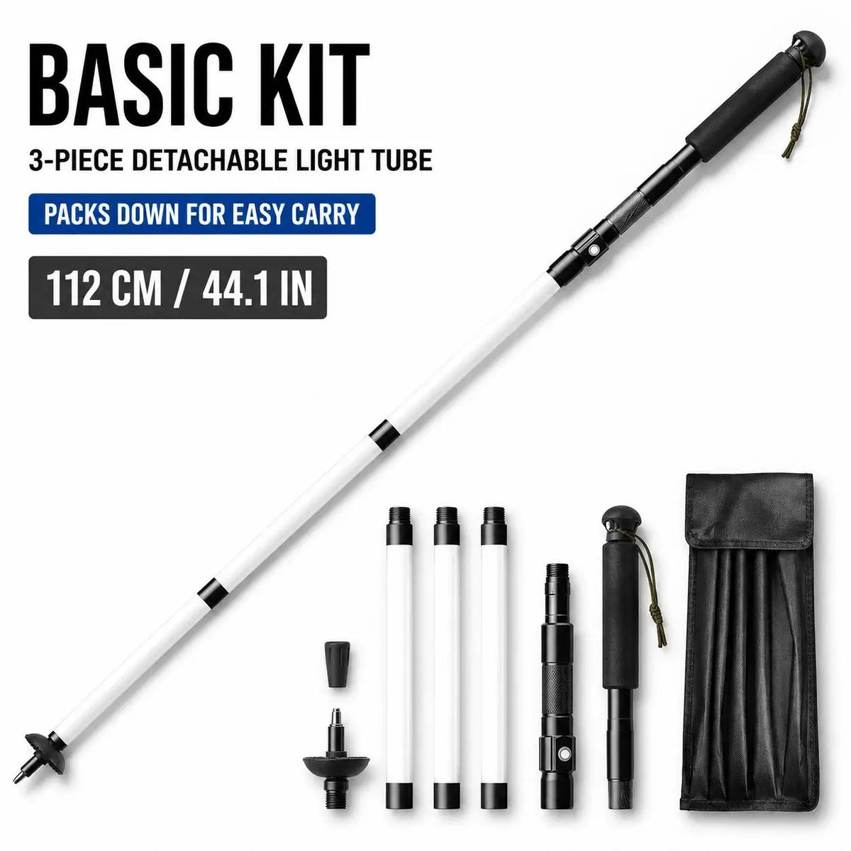 LED Walking Stick Type C Rechargeable Trekking Poles Detachable Light Up Hiking Pole Aluminum Alloy Illuminated Cane For Night Hikes Outdoor Camping Mountaineering Safety Equipment Unisex Walking Aid