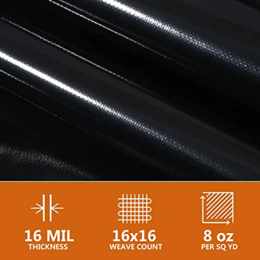 Tarps Heavy Duty Waterproof 14x14ft, Tarp 16MIL Plastic Tarpaulin Outdoor Tarp Cover for Emergency Rain, Patio Furniture, Wood,