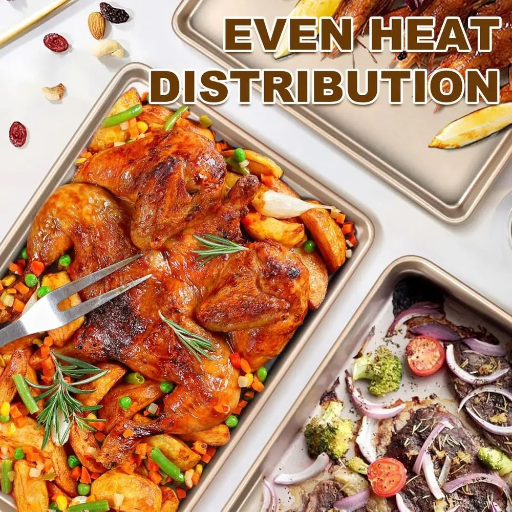 Heavy Duty 9/11/13inch Oven Baking Pan Nonstick Carbon Steel Bread Tray Rectangle Bake Mold