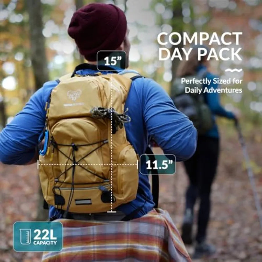 Hydration Backpack - Sherpa 22L Hiking Backpack with Water Bladder - Water Backpack for Hiking with Waterproof Zippers, Phone a