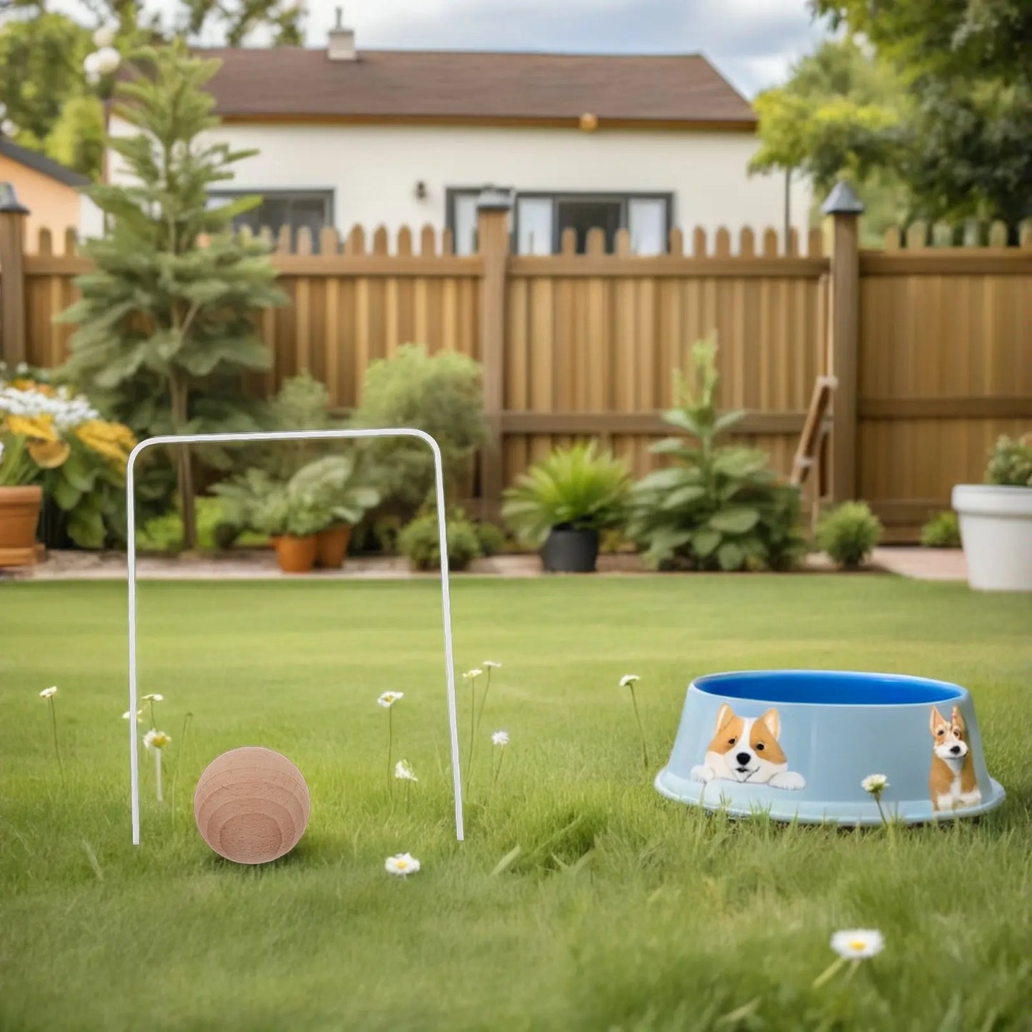 1Set Croquet Set Kids Outdoor Garden Wickets Backyard Courtyard Games Family Lawn Play Wooden Ball Sports Activity Kit