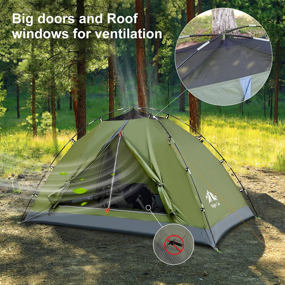 Upgraded Backpacking Tents 1- 2 Persons Easy Clip Setup Camping Tent Adults Heavy Rainproof Compact Lightweight