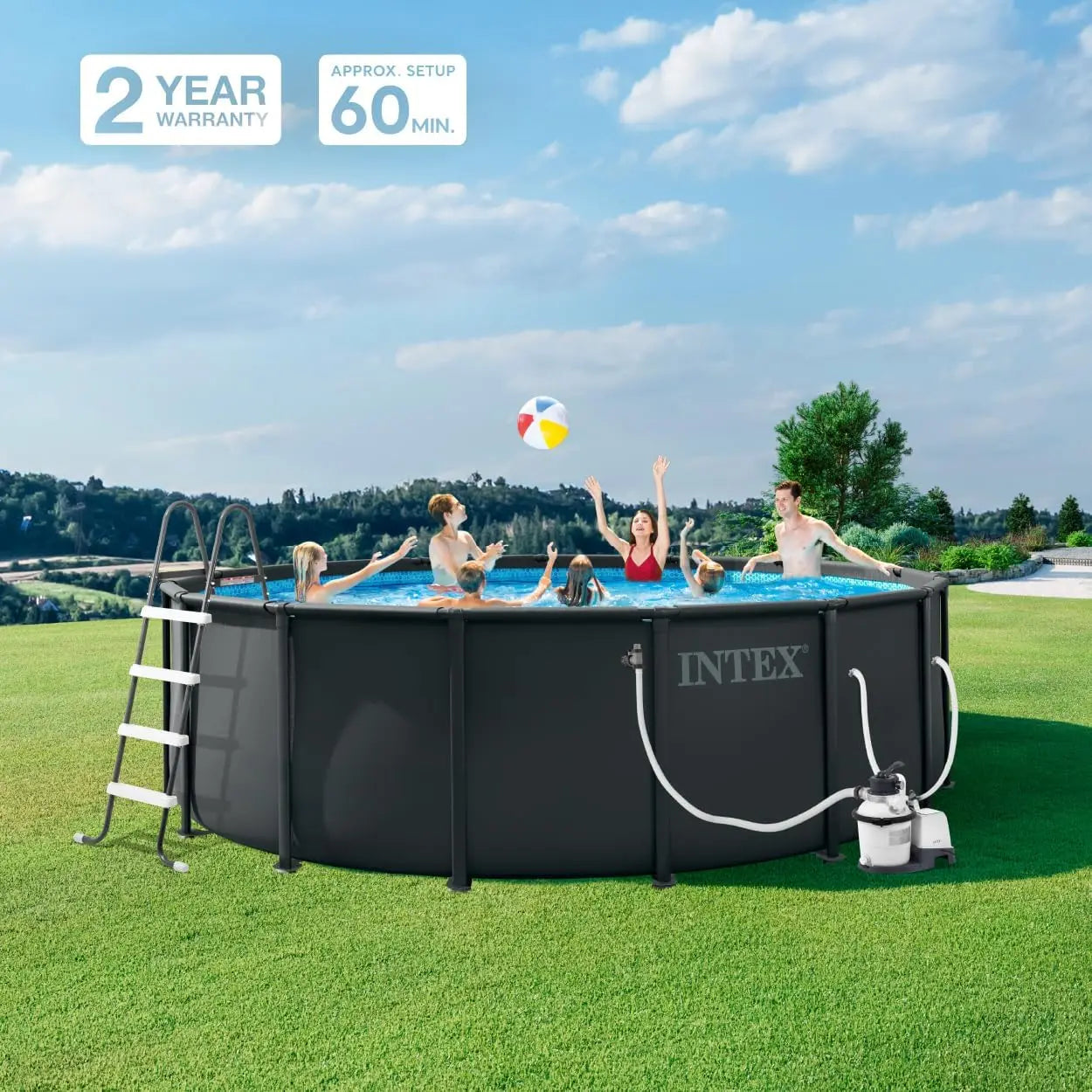 15ft x 48in Ultra XTR Frame Deluxe Above Ground Swimming Pool Set