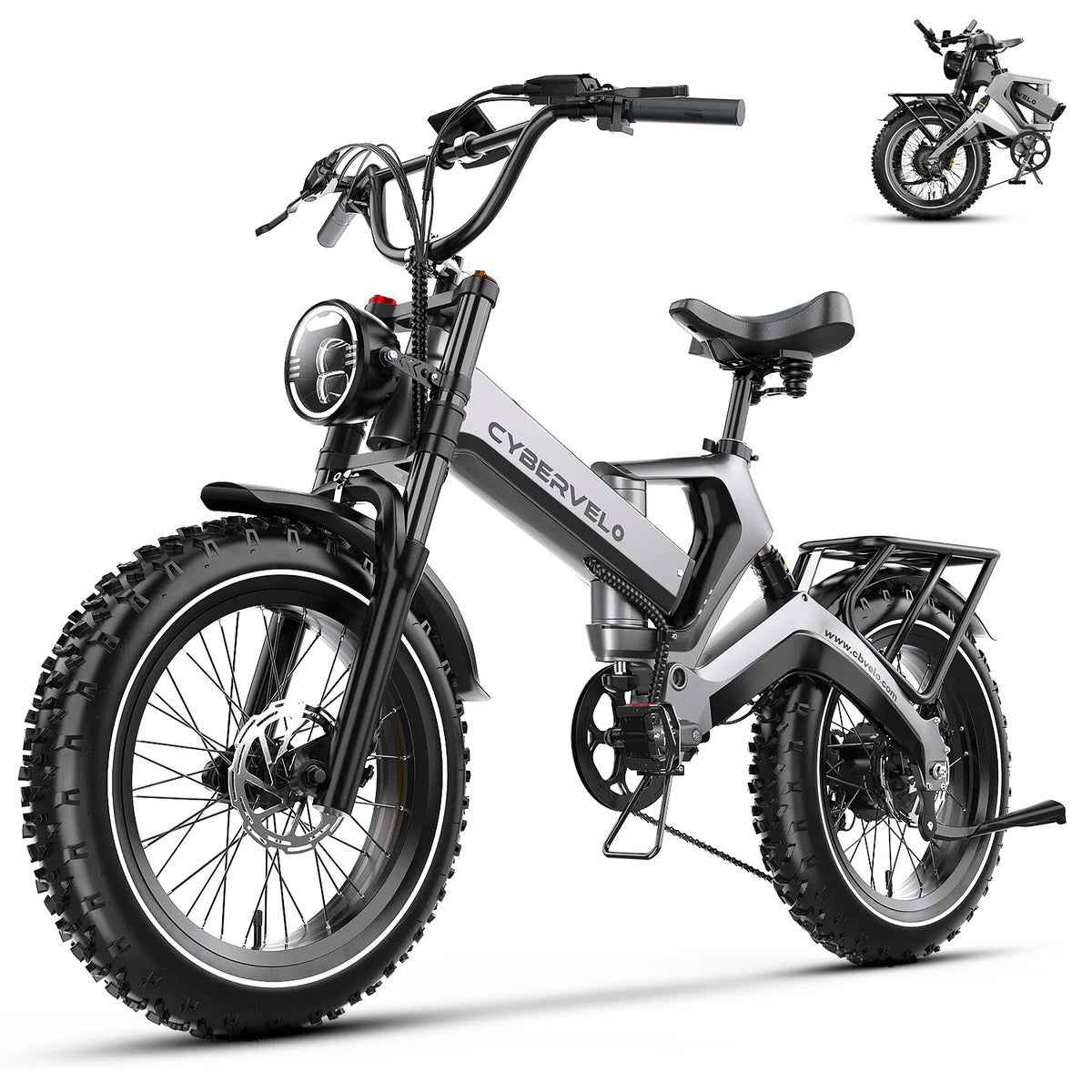 20” Fat Tire 2000W Peak Motor Luxury Foldable Ebike 48V Removable Battery E Bicycle 35+ MPH 100+Miles Long Range EK6