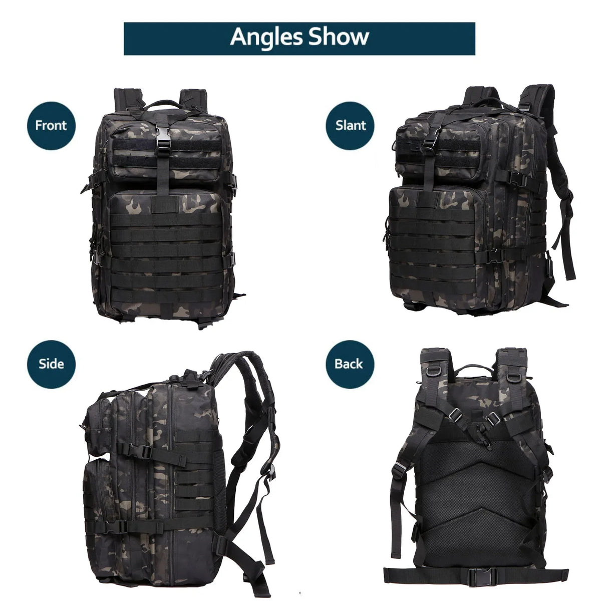 /50L Sturdy Nylon Waterproof Tactical Sports Trekking Fishing Hunting Camping Hiking Bag Backpack Outdoor Rucksacks