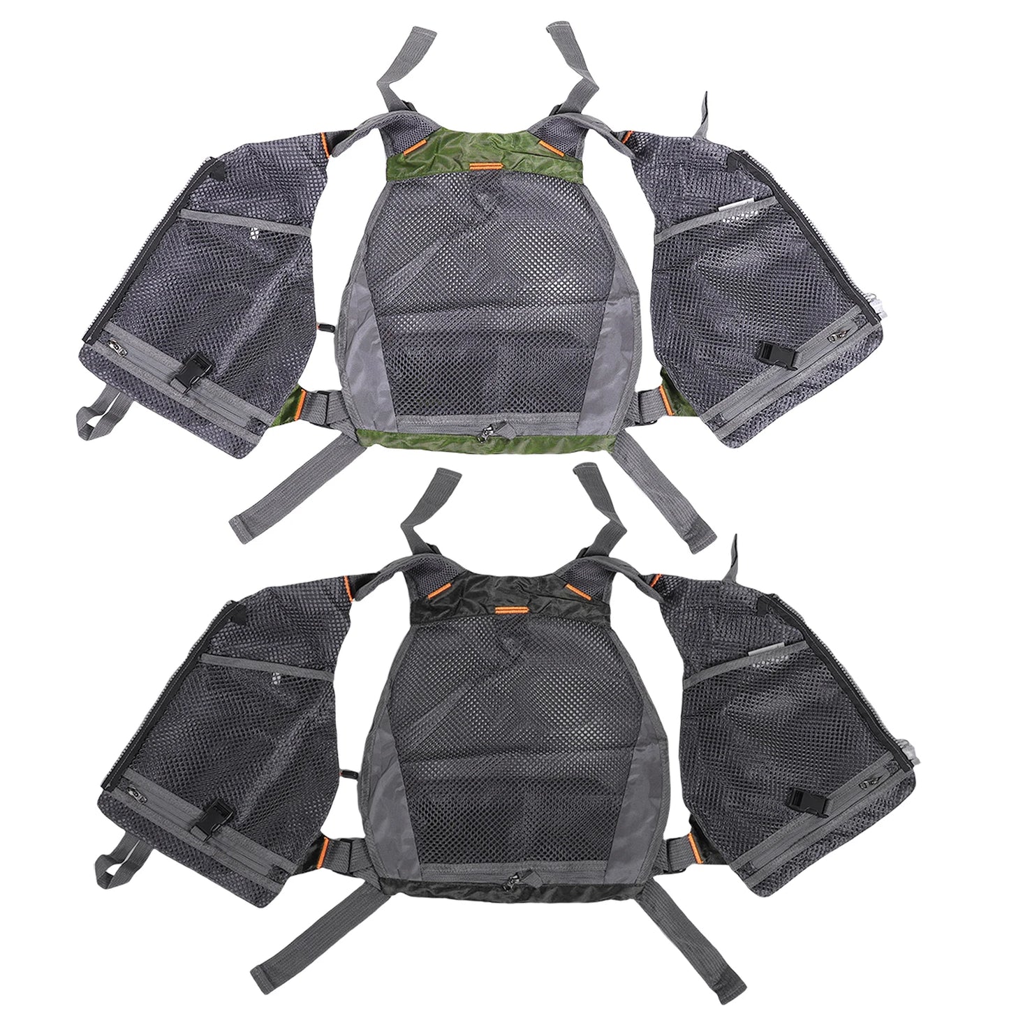 Fishing Vest Adjustable Strap Lightweight Quick Dry Mesh Shoulder Pad Multi-Pocket Vest for Fishing Adventure