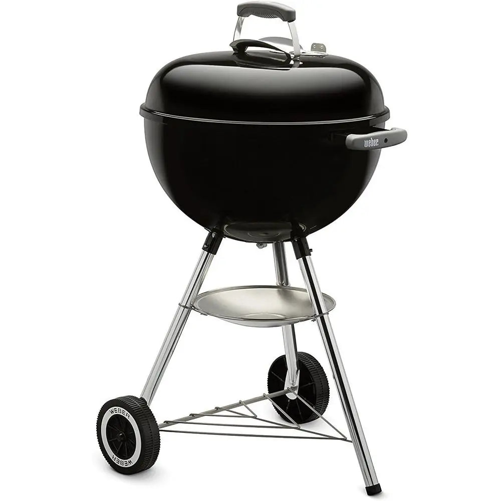 18-Inch Black Outdoor BBQ Grill with One-Touch Cleaning and Precise Temperature Control