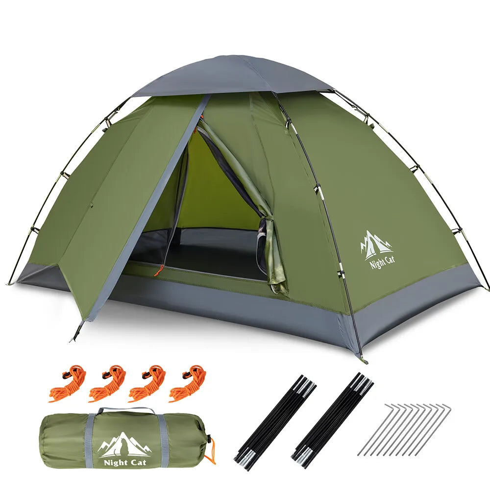 Upgraded Backpacking Tents 1- 2 Persons Easy Clip Setup Camping Tent Adults Heavy Rainproof Compact Lightweight