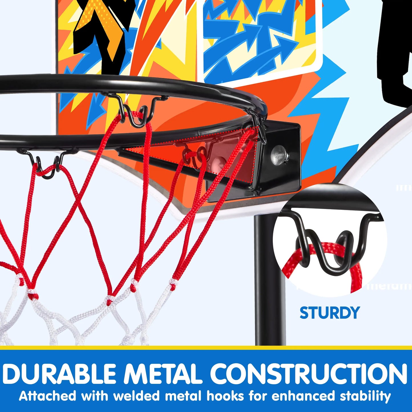 2.8-6.2 ft Adjustable Kids Basketball Hoop with 4 Balls Toddler Indoor Outdoor Basket Ball Game Set for Boys Girls