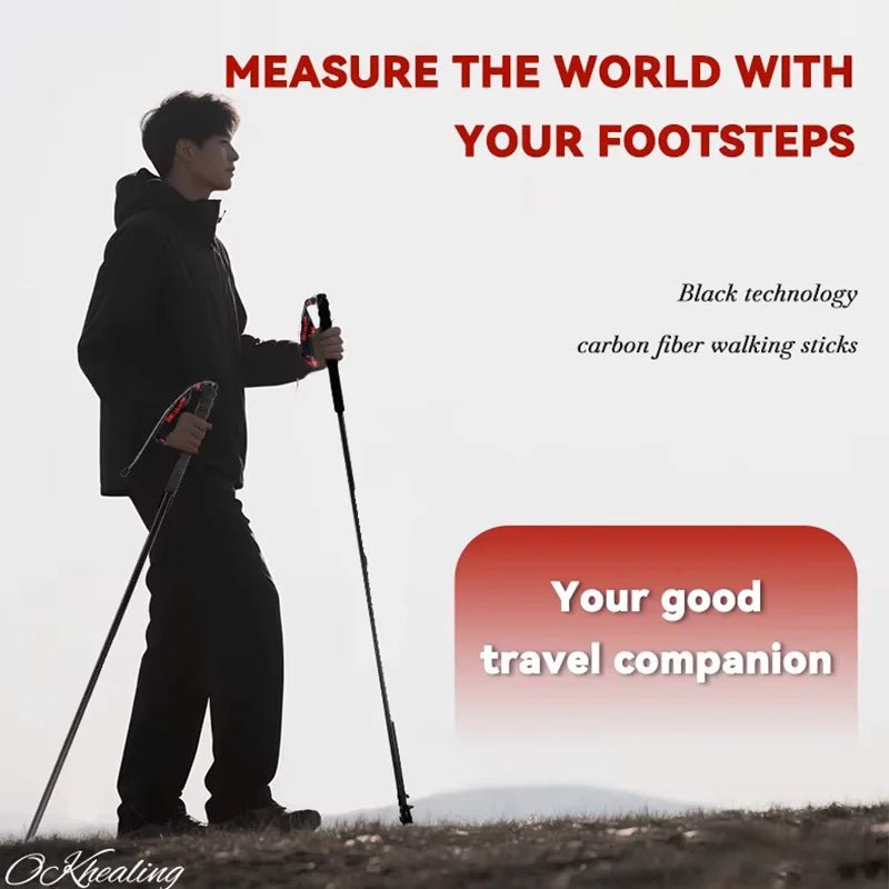 110g Ultra-Light Foldable Carbon Fiber Trekking Poles – Hiking Sticks, Walking Sticks for Trekking & Hiking