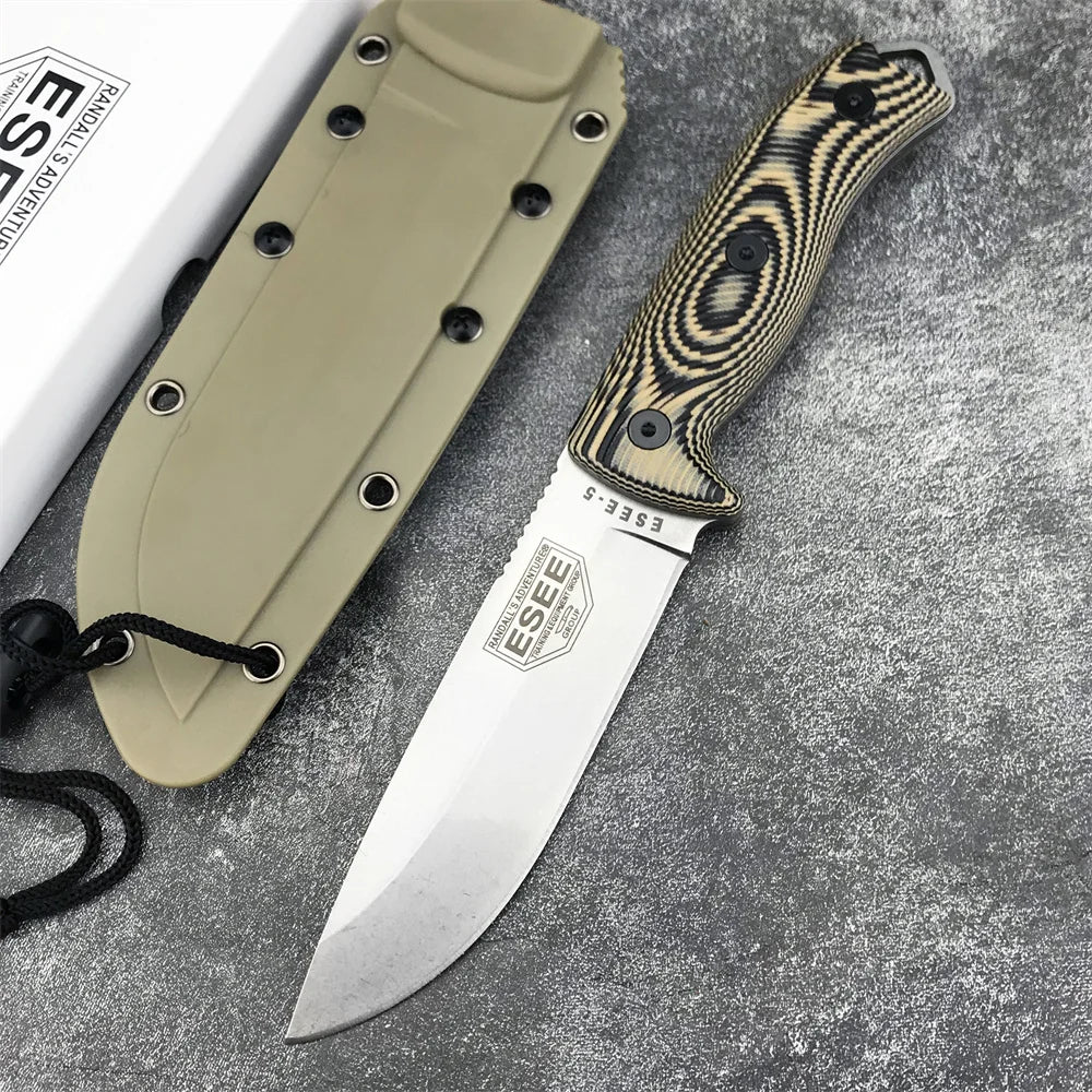 5 Fixed Blade Knife D2 Blade G10 Handle High Quality Outdoor EDC Camping Hiking Hunting Survival Tools Pocket Knife