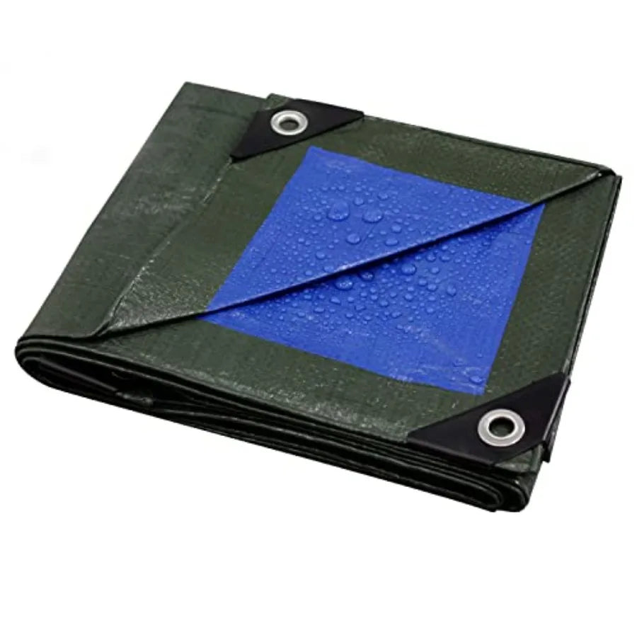 8x10 Feet Green Tarp Waterproof Lightweight tarps Multipurpose Protective Cover All Purpose Poly Tarps Cover for Firewood Outdo