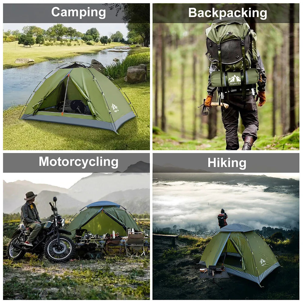 Upgraded Backpacking Tents 1- 2 Persons Easy Clip Setup Camping Tent Adults Heavy Rainproof Compact Lightweight