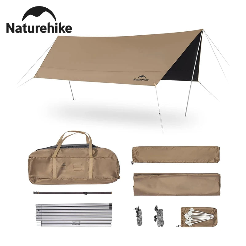 Large Camping Waterproof Canopy Camping Sun Shelter Summer Anti-UV UPF2000+ Family Ourdoor Park Beach Tent Tarp