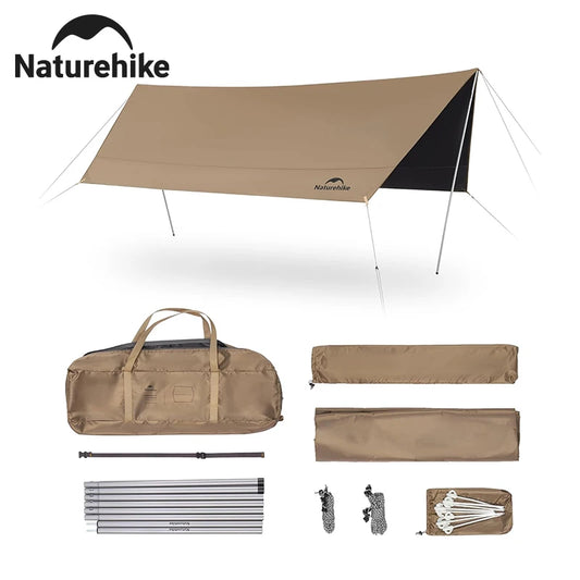 Large Camping Waterproof Canopy Camping Sun Shelter Summer Anti-UV UPF2000+ Family Ourdoor Park Beach Tent Tarp