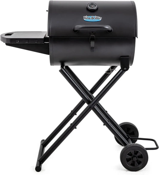 Portable Charcoal Barbecue Grill for Outdoor Cooking, Black Finish