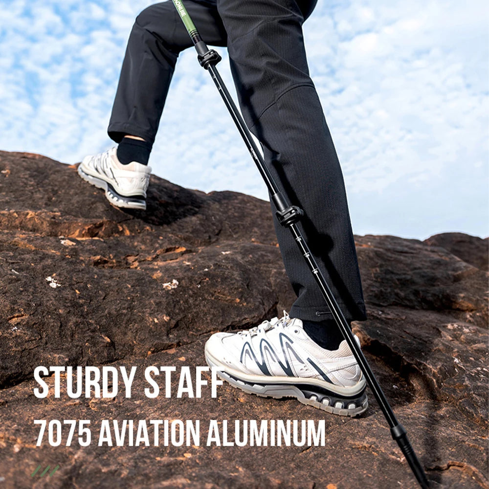 AONIJIE E4215 Outdoor Folding Trekking Poles Retractable Cross-country Running Poles Suitable for Mountaineering and Hiking