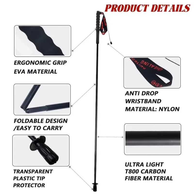 110g Ultra-Light Foldable Carbon Fiber Trekking Poles – Hiking Sticks, Walking Sticks for Trekking & Hiking