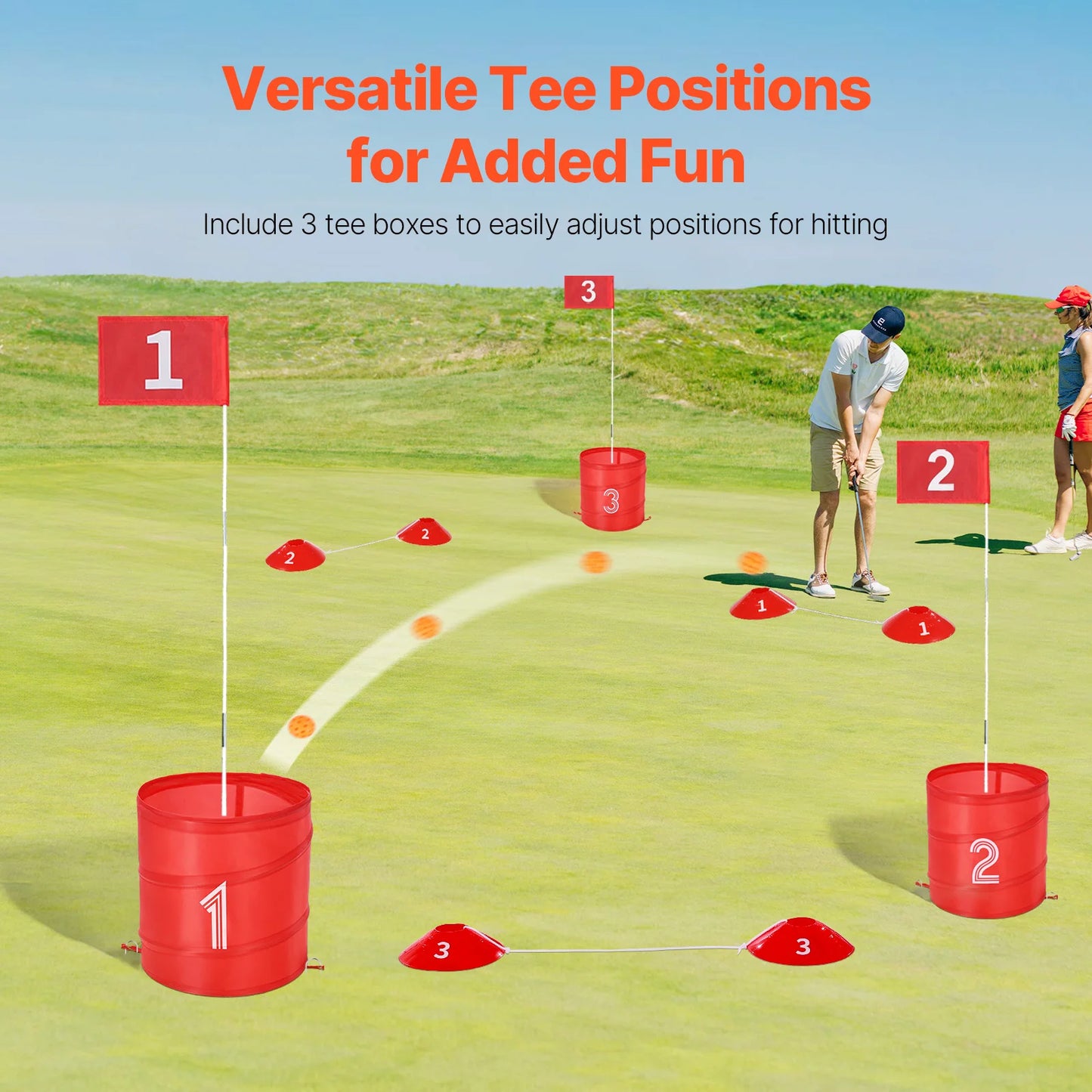 3/6/9 Hole Backyard Golf Game Portable Bucket Golf Course Practice Chipping Games for Family Outdoor Sports