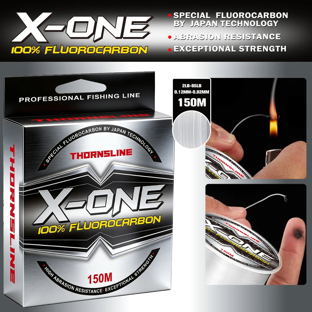 100% Fluorocarbon Fishing Line 50M 150M Carbon Fiber Leader Line Invisible Sinking Clear Monofilament Line 2-71LB