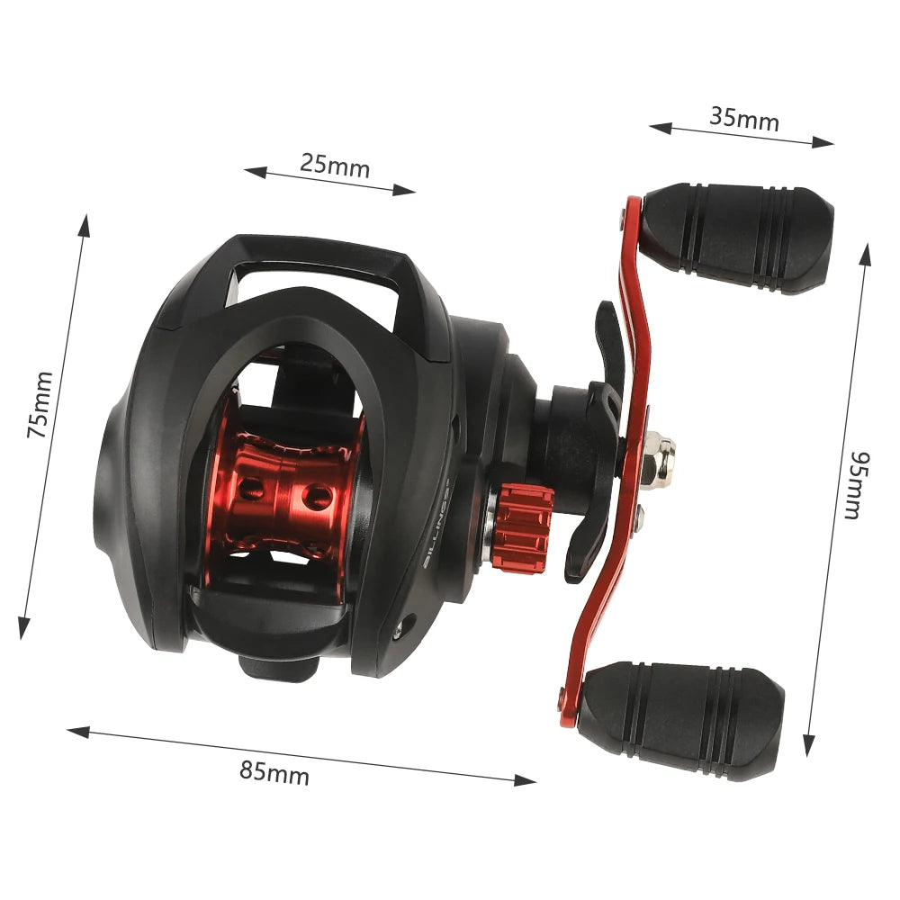 Reel 8KG Max Drag Baitcaster Fishing Reels 7.2:1 Gear Ratio Magnetic Brake System Casting Reel for Freshwater Saltwater Bass Trout Carp Fishing