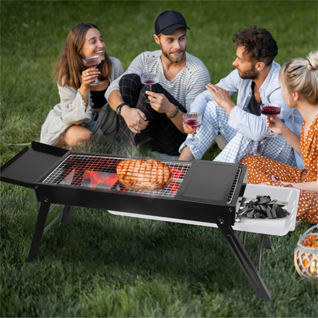 Portable BBQ Griddle, Foldable Kabob Barbecue for Outdoor Hibachi BBQ Lamb Skewer Camping Barbecue Grill in Garden Backyard