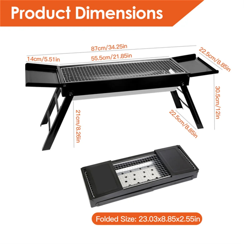 Portable BBQ Griddle, Foldable Kabob Barbecue for Outdoor Hibachi BBQ Lamb Skewer Camping Barbecue Grill in Garden Backyard