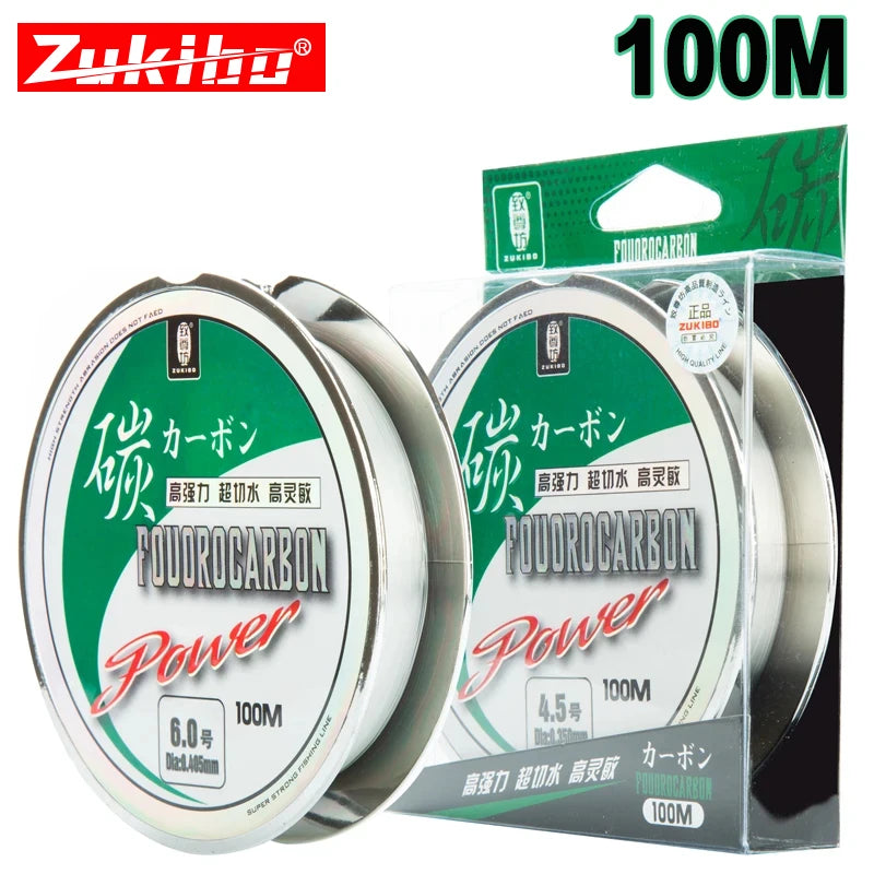 50M100M 100% Fluorocarbon Fishing Line Japanese Imported Carbon Fiber Line 1-25kg Monofilament Sinking Line Sea fishing