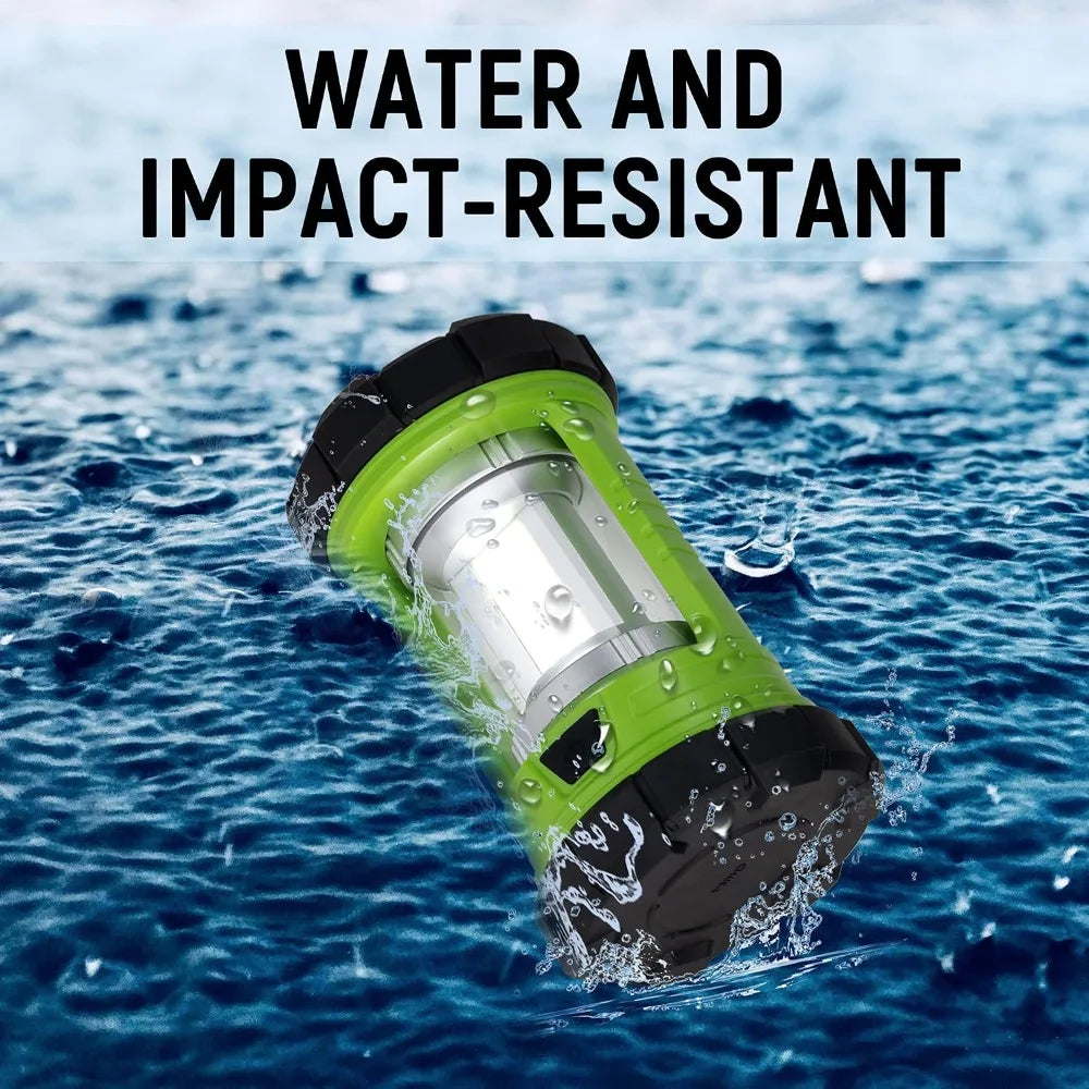 3000LM Rechargeable Camping Lantern, 5 Modes, 4400mAh Phone Charger, Impact-Resistant, Waterproof for Emergency