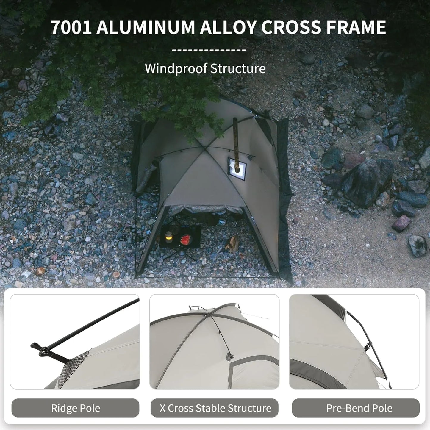 Waterproof Windproof 4 Season Tent 2 Person Cold Weather Winter Tents for Camping