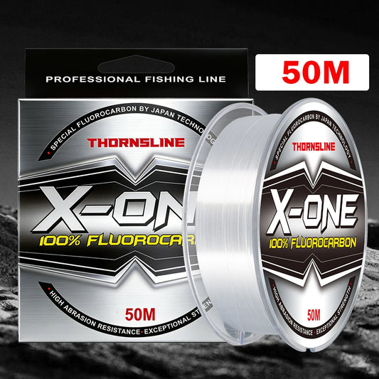 100% Fluorocarbon Fishing Line 50M 150M Carbon Fiber Leader Line Invisible Sinking Clear Monofilament Line 2-71LB