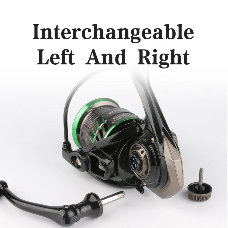 Spinning Reel 6KG Max Drag Double CNC Aluminum Spool 5.1:1 Gear Ratio Double Rocker 5+1BB Durable Professional No Gaps Fishing Reels for Freshwater