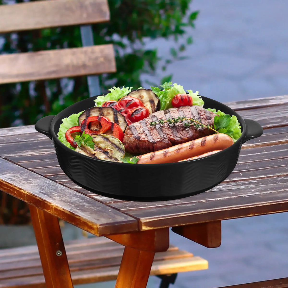 Ceramic Baking Tray Heavy Duty Oven Safe Pie Dish Nonstick Smooth Surface for Baking Roasting Serving Chicken Vegetables Pasta