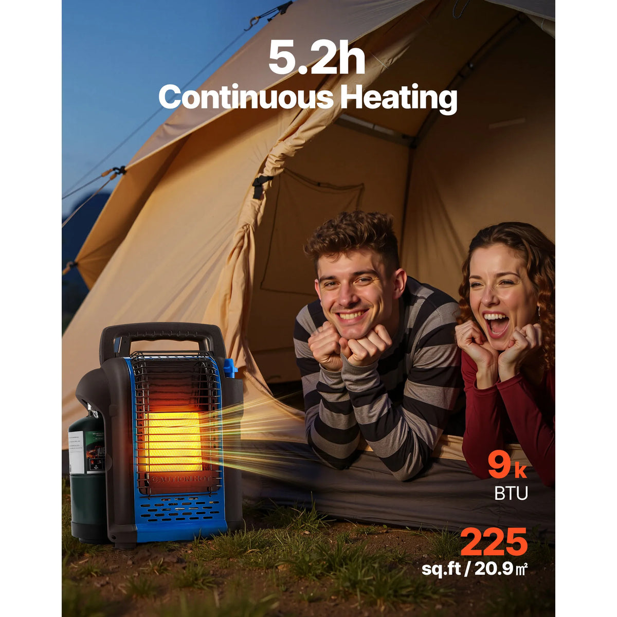 SucceBuy Portable Propane Heater with Stepless Temp Settings & Tip-over Protection Portable Garage/Shop for Sports Boating RVs