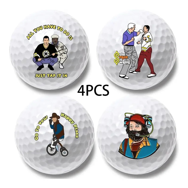 4pcs Golf Balls High Elasticity Unique Designs Long Distance Training Practice Sports Accessories for Golfers Christmas Gift
