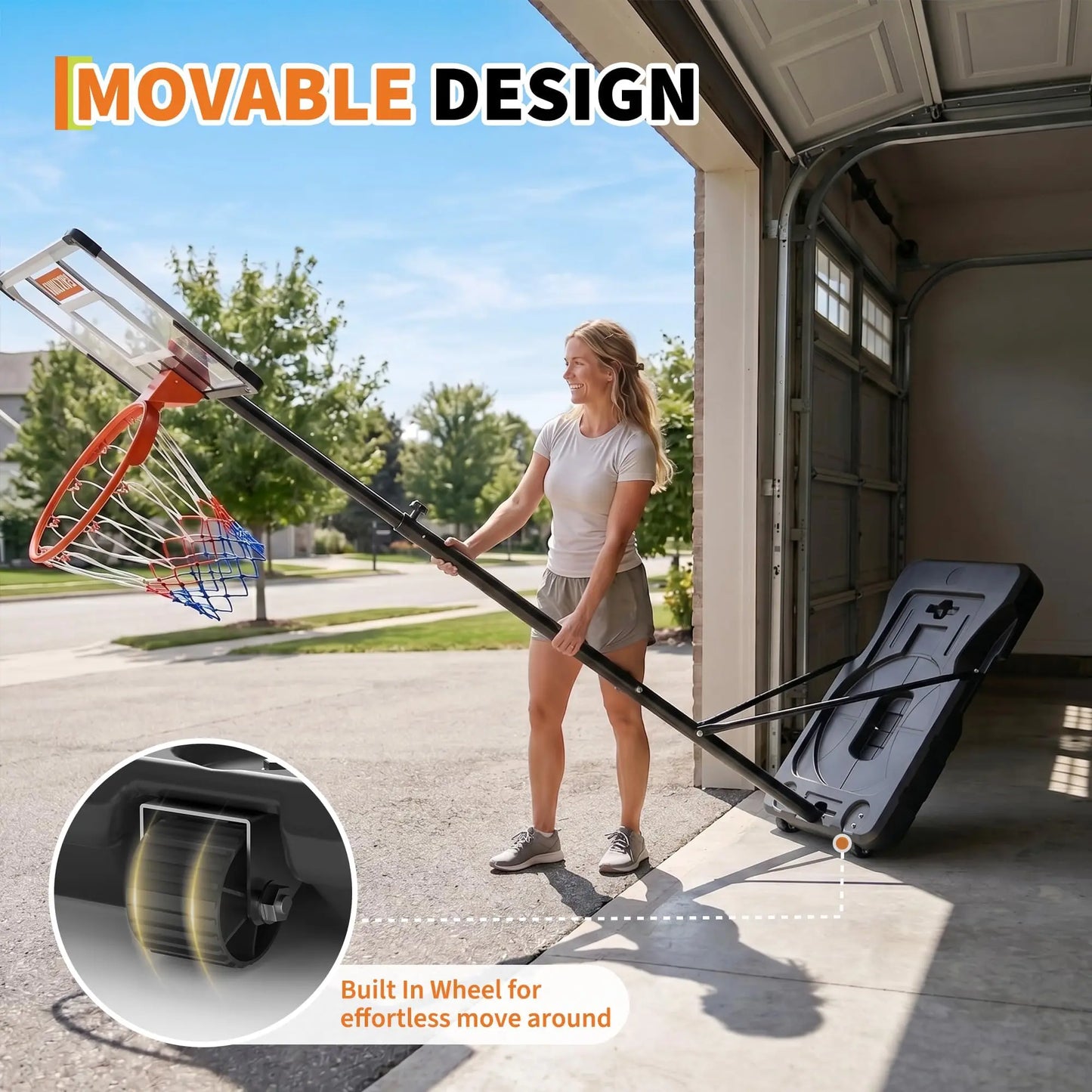 Basketball Hoop for Kids and Adults,Portable Adjustable 10 ft Basketball Hoop Outdoor Indoor,with Backboard,Net and Larger Base,in Pool Driveway Backyard Games