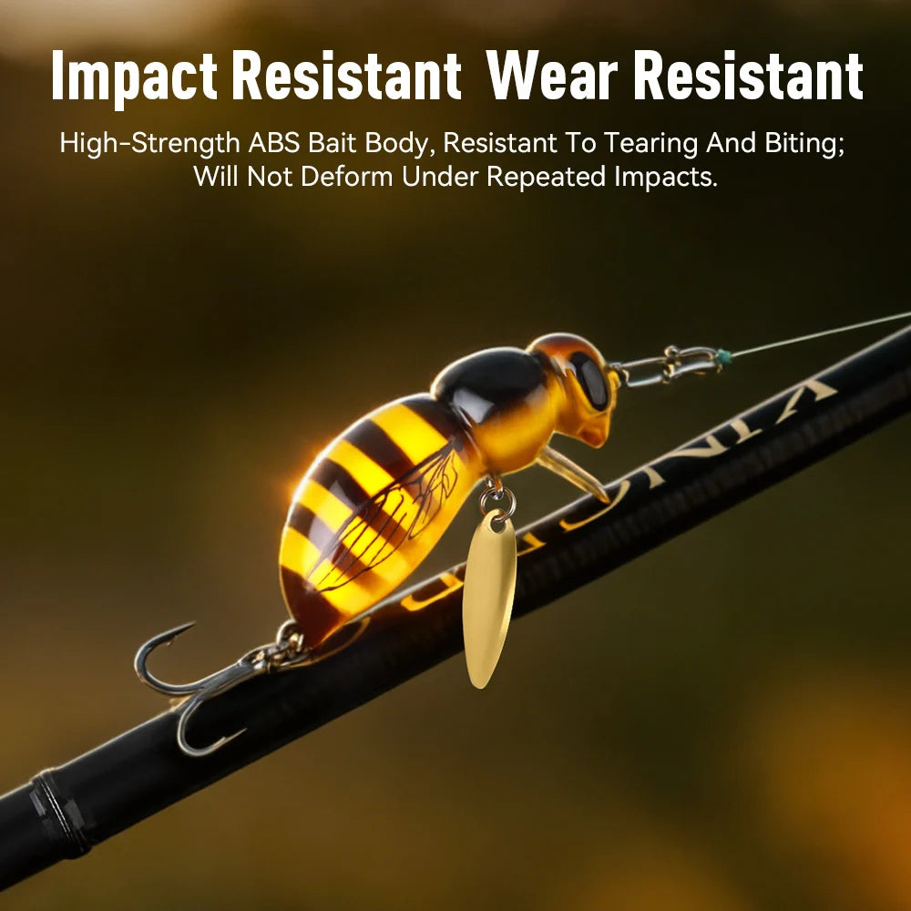 3Pcs Wasp Minnow Topwater Fishing Lure Two Types 35mm 3.9g Floating Spinner Single Hook Artificial Hard Baits Bass Pike