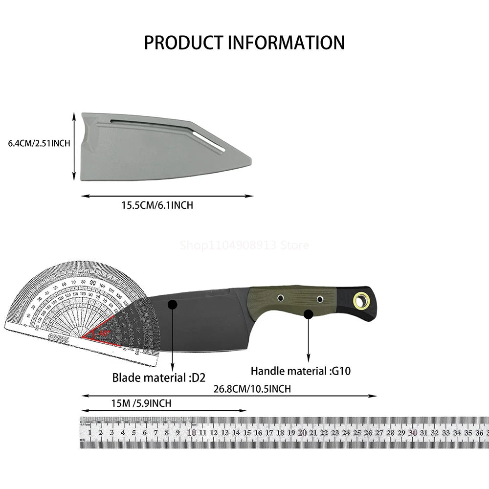 BM 4010BK-01 Utility Knives Sharp Jungle Exploration Kitchen Meat Cleaver Wilderness Survival Cutting Straight Knife G-10 Handle