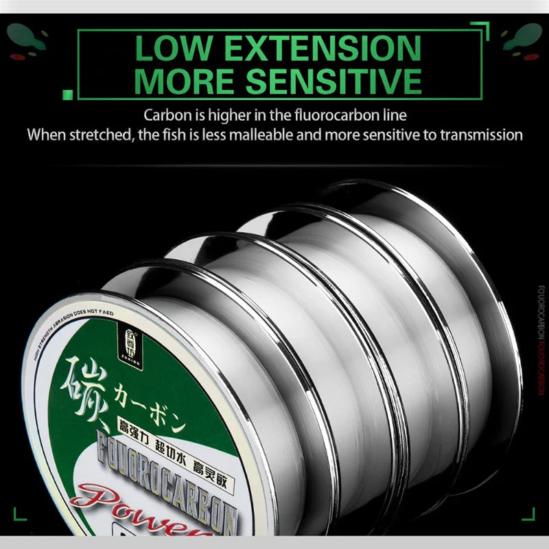 50M100M 100% Fluorocarbon Fishing Line Japanese Imported Carbon Fiber Line 1-25kg Monofilament Sinking Line Sea fishing