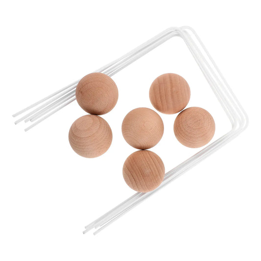 1Set Croquet Set Kids Outdoor Garden Wickets Backyard Courtyard Games Family Lawn Play Wooden Ball Sports Activity Kit